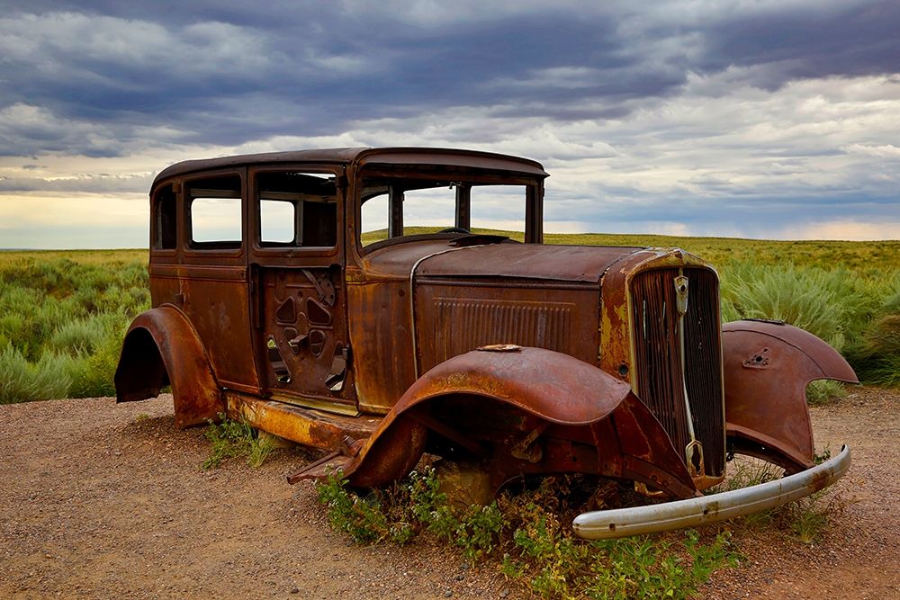 Rusty old 1931 Studebaker at the Painted Forest National Park-Arizona-USA